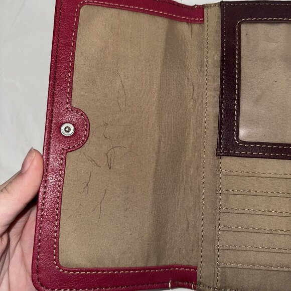 Womens Multicolor Leather Wallet With Zipper & Snap Closure By Relic - Picture 5 of 5